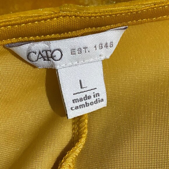 CATO Velour Sweetheart Top L Yellow Orange - Picture 5 of 7